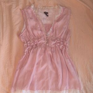 Vintage Maurice’s Pink Babydoll Top